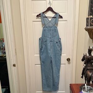 Vintage SQZ Authentic Military clothing Light Wash Denim Overalls